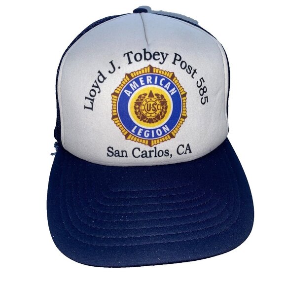 Vintage American Legion San Carlos California Lloyd J Tobey Snapback Trucker Hat - Picture 1 of 5